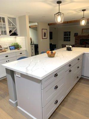 Kitchen remodel - walls removed and large island added