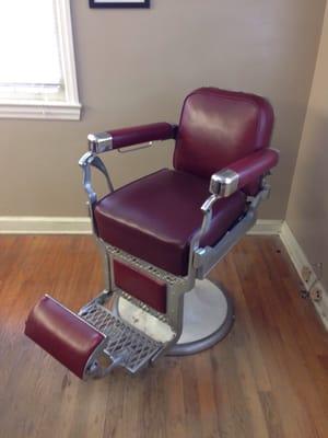 Authentic 100 year old barber chairs.