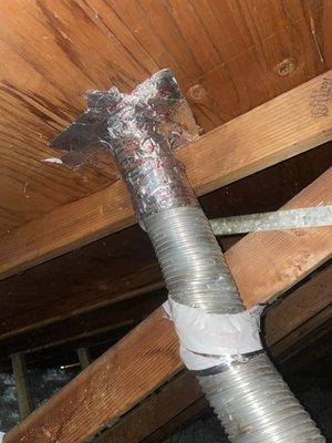 Exhaust fan ductwork repair from a different angle