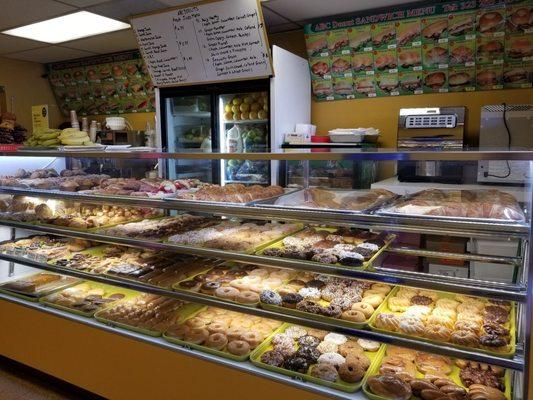 Menu and donuts display