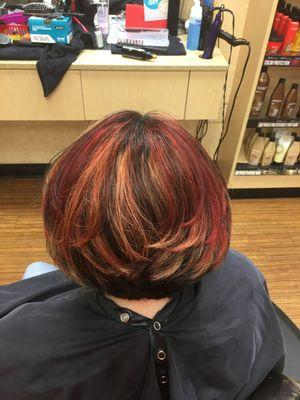 Back view to color and highlights