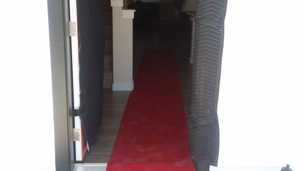 Giving our clients the Red Carpet treatment - Can you say PROTECTION?? We got you covered! #OnTheMoveBozeman