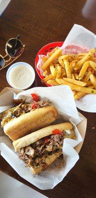 The Philly and Garlic Fries