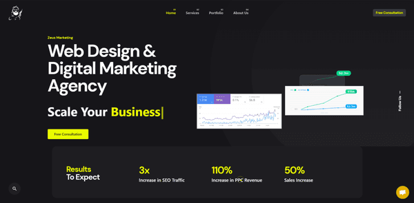 Zeus Marketing Website Design