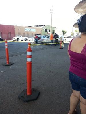 Emergency Food Bank- Waiting line