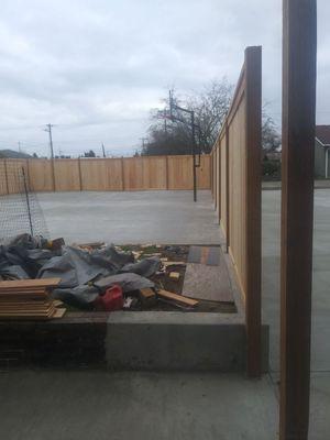 New basketball court,New cedar fence,New driveway