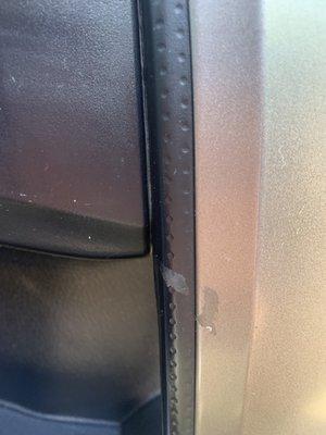 Gunk on door interior