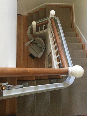 Bruno Curved stairlift lift installation