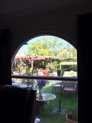 View of patio from living room