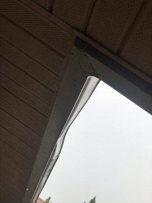 Damaged gutter