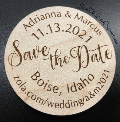 Round Wood Save the Date