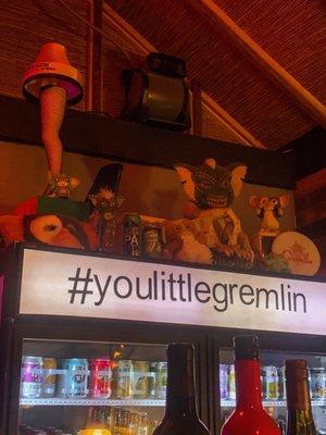 Entrance decor of gremlins, so fitting!!