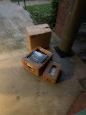 Johny Boyz Movers left my boxes out in the rain.