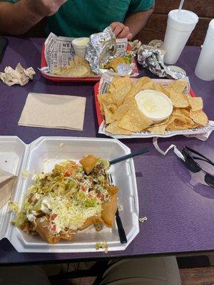 Bag of Chips and Queso Taco Salad