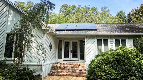 A portion of a larger solar array at a home in Gulf Breeze.