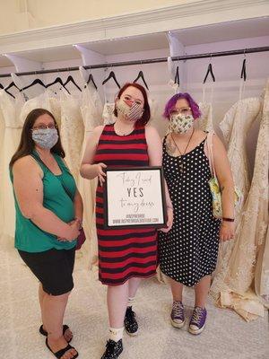 Me with my maid of honor and my bridesmaid, my future sister-in-law.