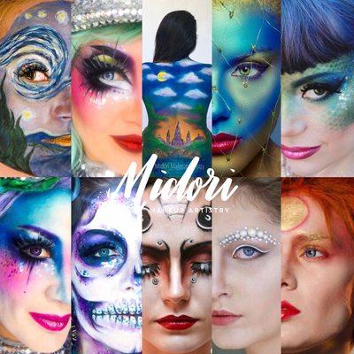 A variety of costume makeup looks created by Midori Tajiri / Midori Makeup Artistry