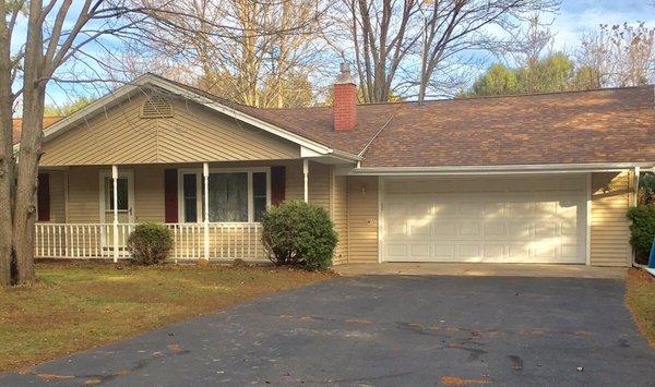 This is sedona canyon architectural shingles. New roof sheeting. Can be seen in Chippewa Falls WI.