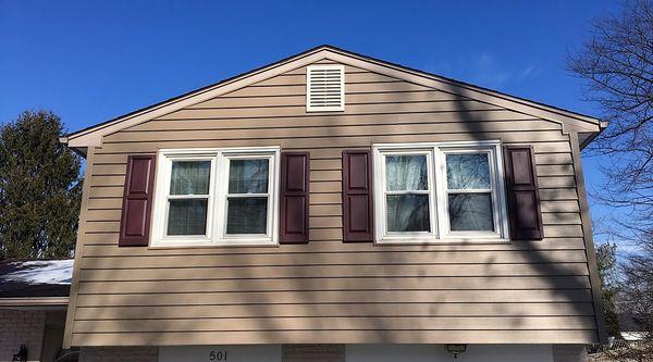 New burgundy shutter installation.