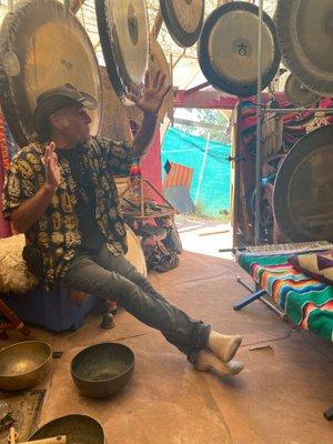 Sound healing in the teepee