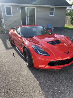 This beast Z06 Corvette sitting glistening after a paint correction removing all swirls, scratches, and watermarks, followed by ceramic coat