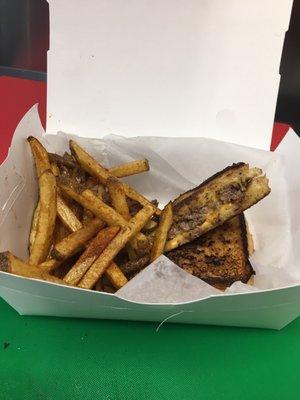 Burger world Texas toast melt with fries