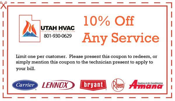 10% off any heating or cooling service.