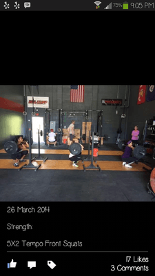 5x2 Front squats. Badass chicks! I am on the far left.