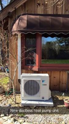 Ductless heat pump unit