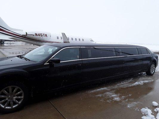 Customers flying in to Kansas City on a private jet.