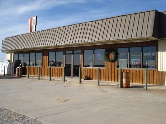 This store is built partially with Cypress wood from the owner's family farm.