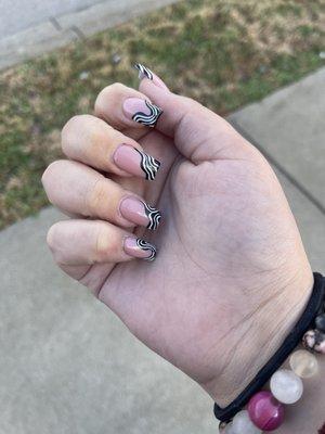 Black and White French Tip Design