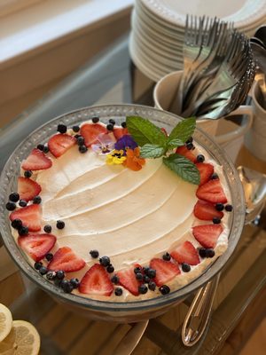 Strawberry trifle desert.