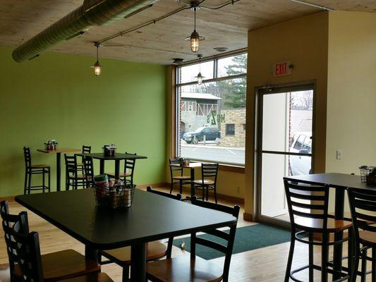 Large windows bring wonderful light into the dining area of McZ's Brew Pub.  Eventually, a deck will be added for outdoor seating.