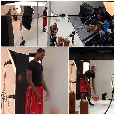 TV Commercial shoot with Miami Heat's Chris Bosh.. (Commercial for Warren Henry Automobiles - via DG Communications)