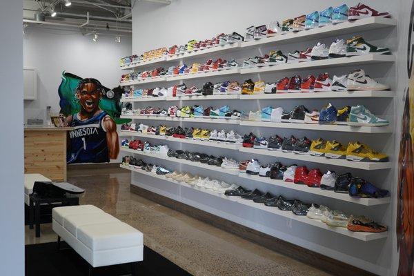 First Wall Of SNKRS When You Walk Into The Store.