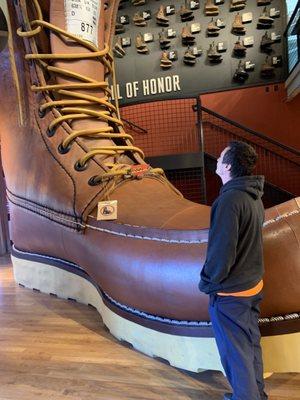 Giant Red Wing boot made from real leather