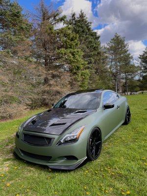 Matte Military Green wrap, Full Ceramic Tint, and Tinted Tail lights!