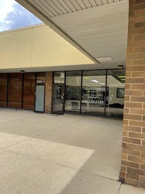 The dental office is located in this strip shopping center directly to the right of Jewel/Osco.