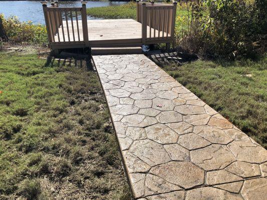 Random Stone Concrete Stamped walkway