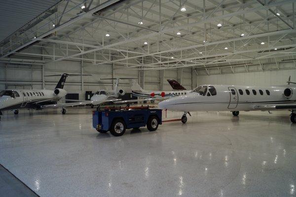 An inside look at one of our secure hangar facilities.