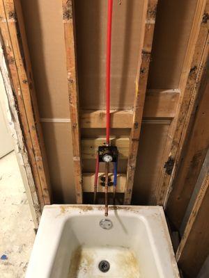 Roughed in two showers for customer.