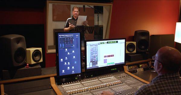 Working at the recording studio