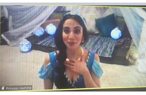 Zoom call with Princess Jasmine