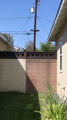 Matched previous fencing on neighbors side.  No color fading from several years before!