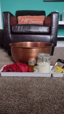 Our luxurious Copper Bowl Foot Bath