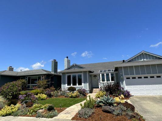 El Grenada drought tolerant front yard gardens and hardscape