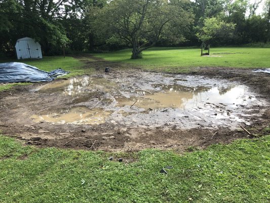 Not good that is how they tarp a site at least the water stayed in the hole they used 3 cut tarps and swamped the site...