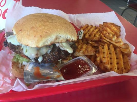 Hamburger w/ waffle fries....the meat was frozen not fresh.