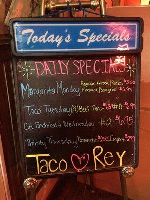 Taco Rey now have daily specials!